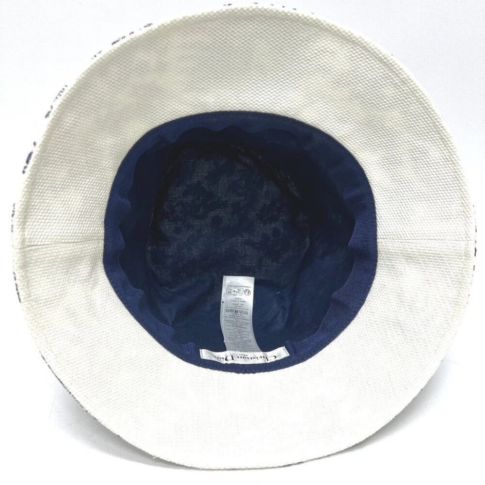 Dior 42TFS923X131 D-BOBBY Embroidered logo jacquard Hat Canvas White/Navy - Picture 6 of 12